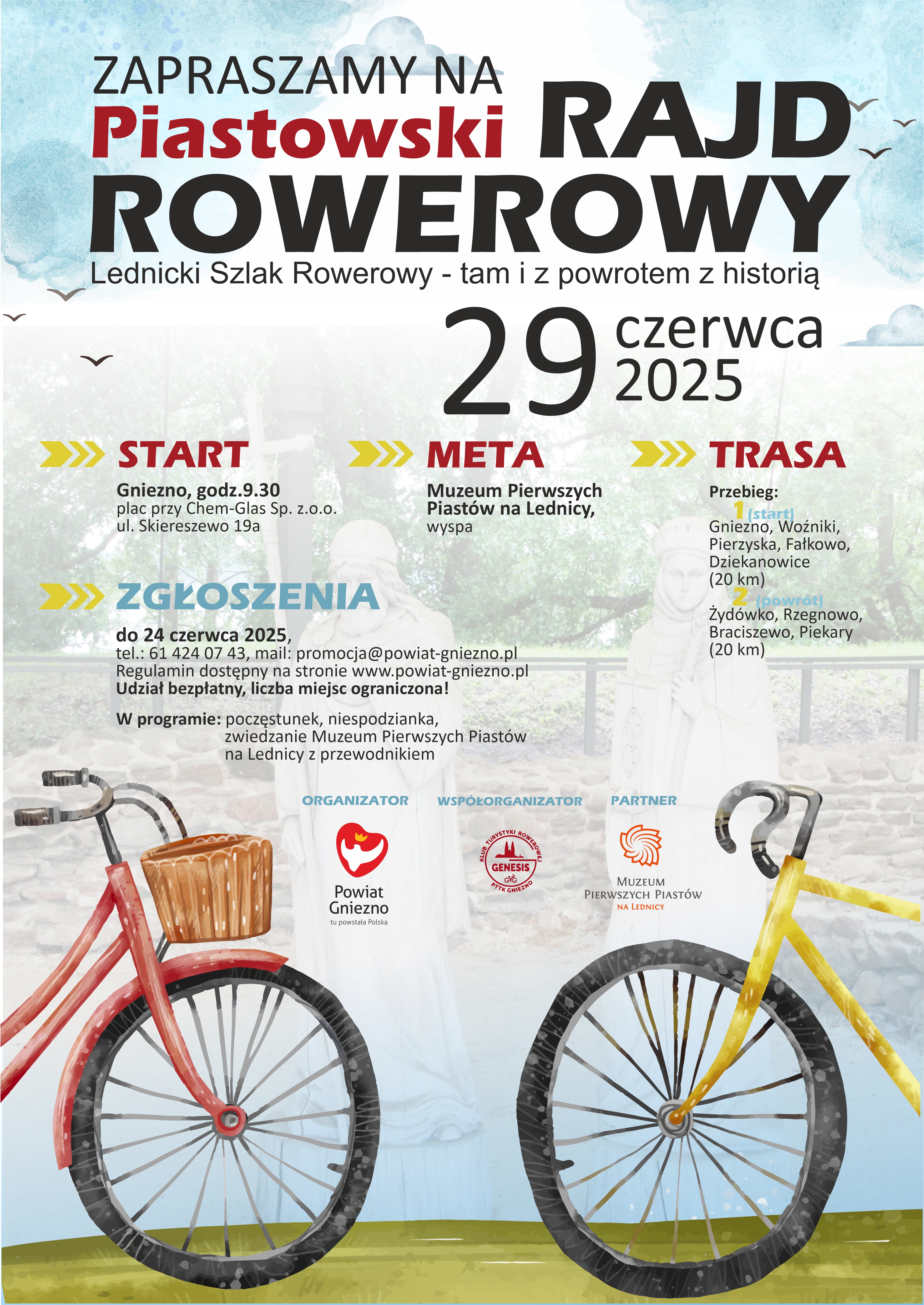 zaproszenie na&nbsp;piastowski rajd rowerowy
