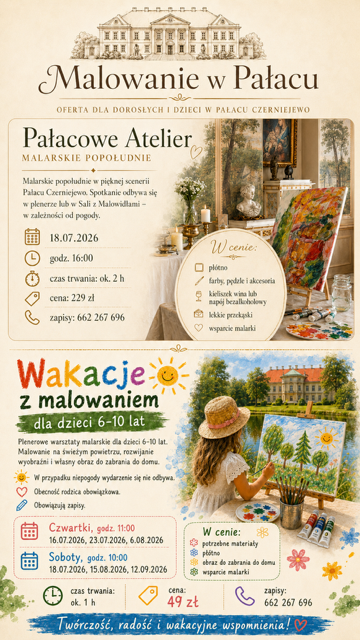 Zdjęcie do Malarskie spotkania dla całych rodzin w Pałacu w Czerniejewie